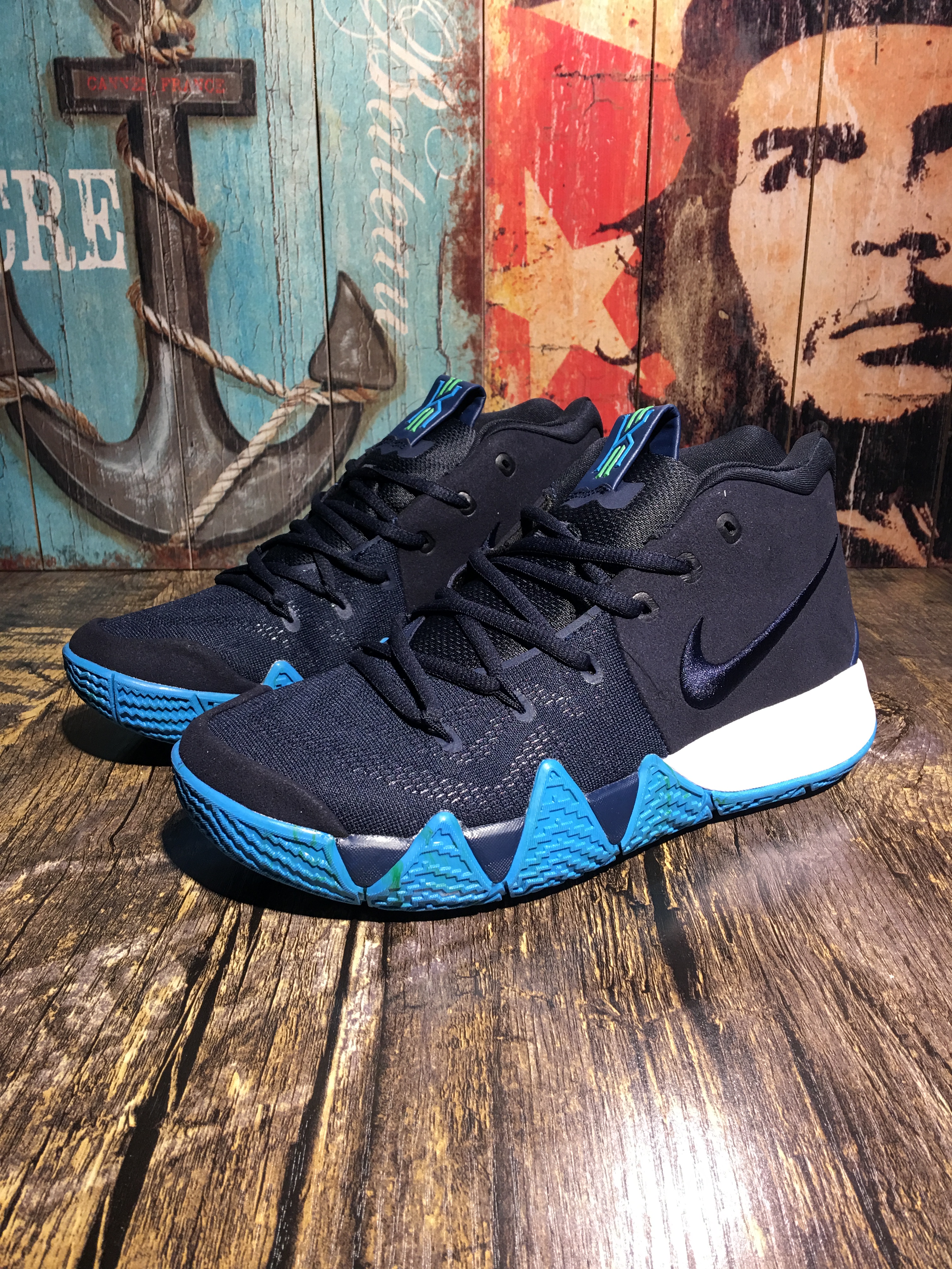 Men Nike Kyrie Irving 4 Deep Blue Jade Shoes - Click Image to Close